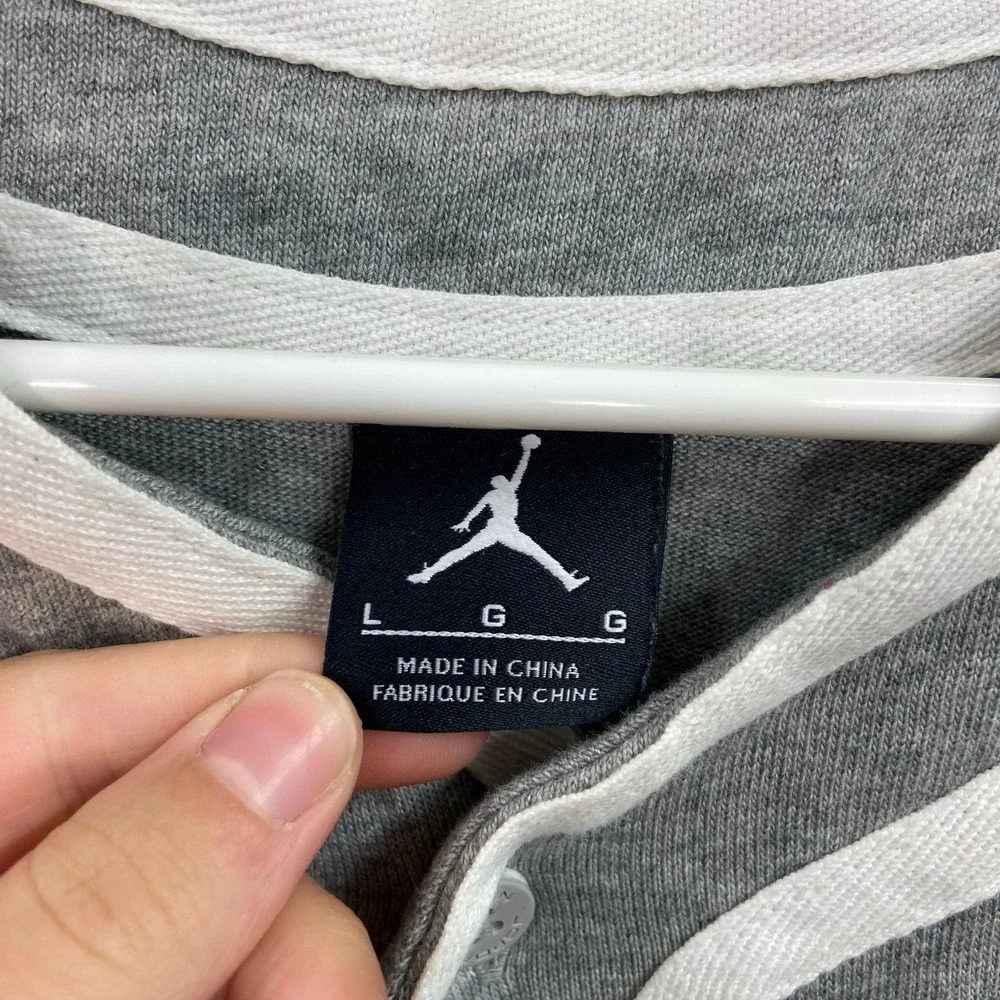 Nike Air Jordan IX 9 Barons vintage #45 y2k button embroidered baseball jersey L